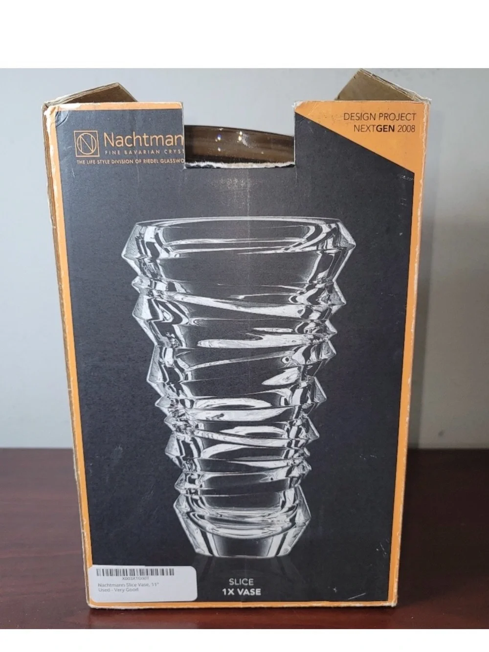 Natchmann (Germany) Clear Swirled Crystal Vase